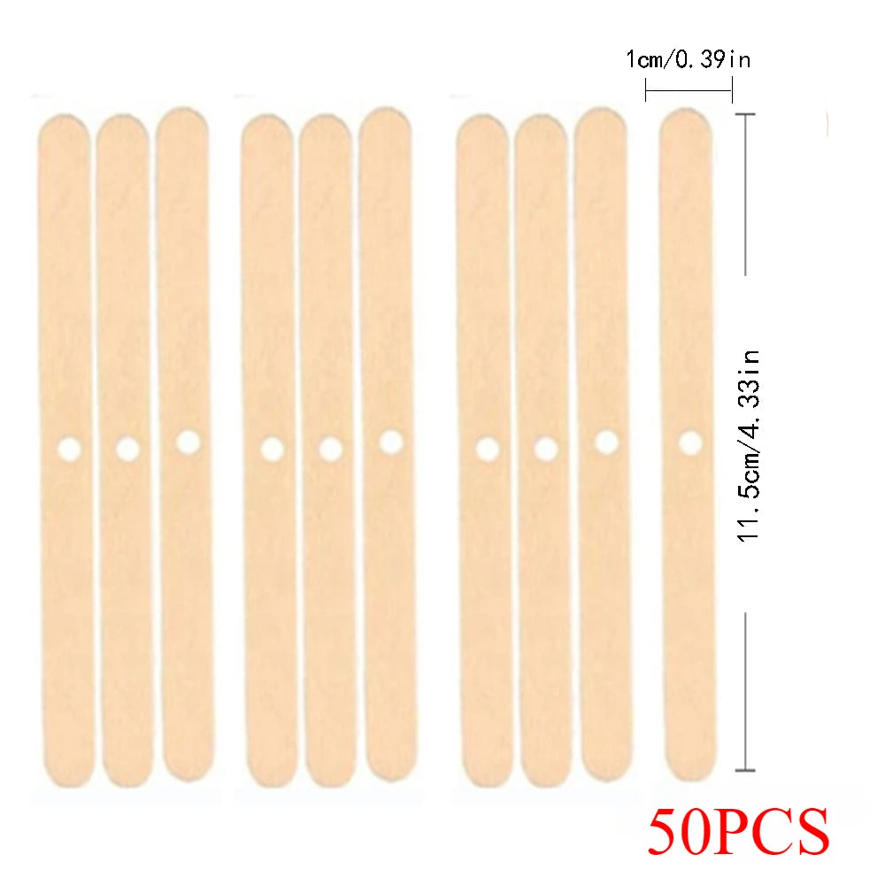 50pcs Multiple Styles Wooden Candle Wick Holder DIY Scented Candle Making Tool Wick Centering DIY Candle Making Mixing tools