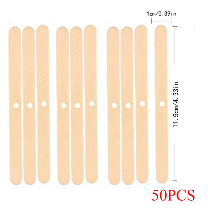 50pcs Multiple Styles Wooden Candle Wick Holder DIY Scented Candle Making Tool Wick Centering DIY Candle Making Mixing tools