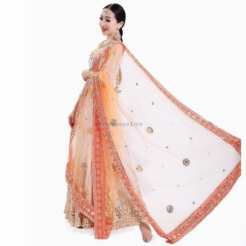 2025 indian traditional sari gauze embroidery exotic style women veil ethnic elegant long shawl women elegant indian shawl s590