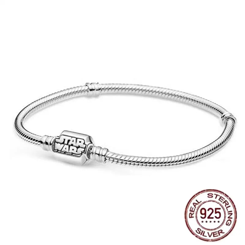 The best-selling S925 sterling silver heart-shaped crown snake bone chain is perfect for the original DlY bracelet! A perfect je