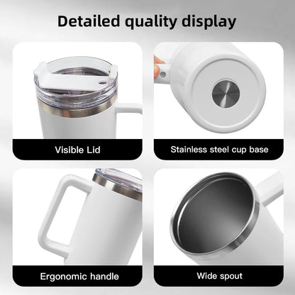 1200ML High Quality Insulated Tumbler with Handle Straw Cup Coffee For Toyota Gazoo Racing TRD CROWN Corolla Yaris Chr