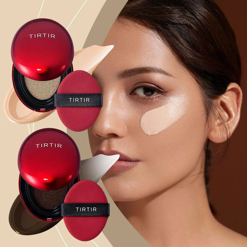 TIRTIR Red Foundation Waterproof Cushion Concealer Lightweight Buildable Coverage Lasting Setting Spray Cushion Makeup