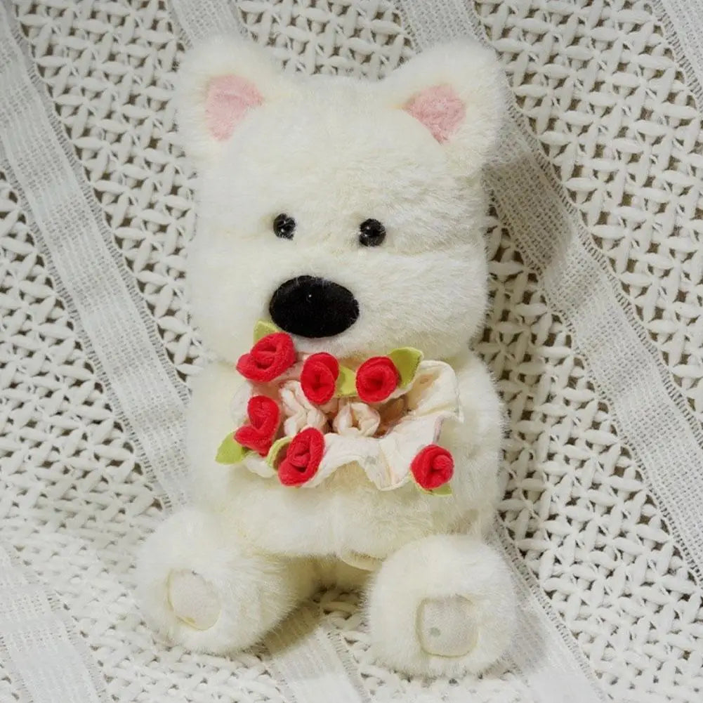 Romantic Teddy Bear Hugging Roses Bouquet New Style Rose Bear Plush Toy Plush Doll Valentine's Day Romantic Gift For Girls