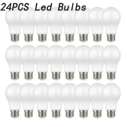 24PCS LED Bulbs AC220V AC110V E27 E14 B22 Standard Base Energy-Saving And Durable Suitable For Home Office Commercial Lighting