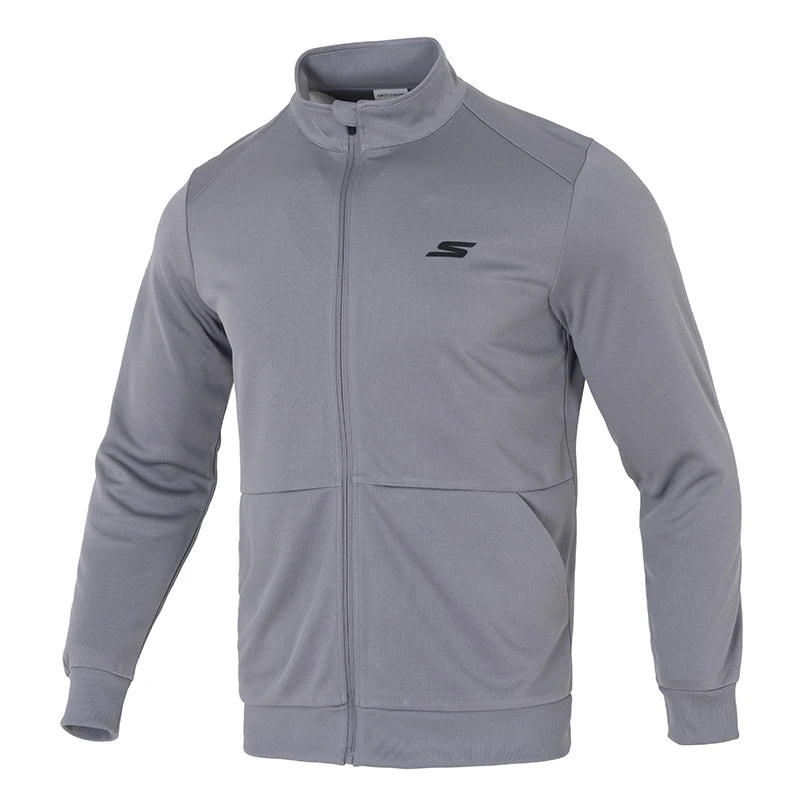 Skechers Men's Simple Sportswear Windproof Stand-Up Collar Knitted Jacket P224M122-05Cq