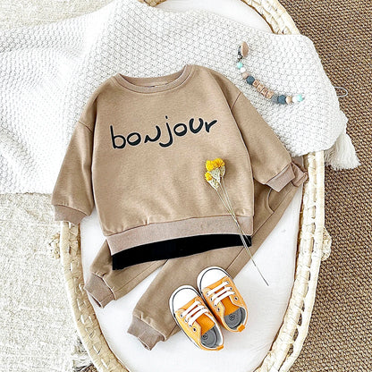 Toddler Boy Clothes Newborn Sets Letter Long Sleeve Top Hoodie Pants Infant Outfits Suit Baby Sweatshirt Kids Children Clothing