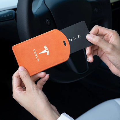 Suede Tesla Car Key Card Cover Keychain Car Key Accessories For Tesla Model 3 Y S X Cybertruck Juguete Roadster Coil Bonina
