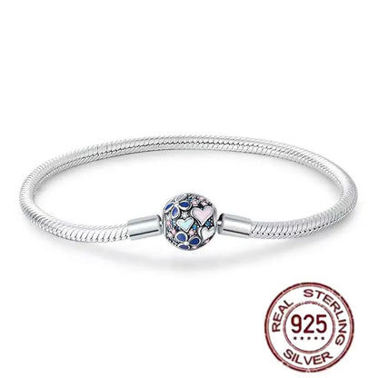 The best-selling S925 sterling silver heart-shaped crown snake bone chain is perfect for the original DlY bracelet! A perfect je