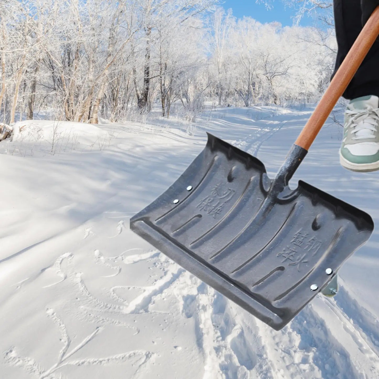 Snow Shovel Head Directly Replace Heavy Duty Snow Cleaning Shovel Snow Pusher Head Snow Remover for Deck Yard Garden Road House