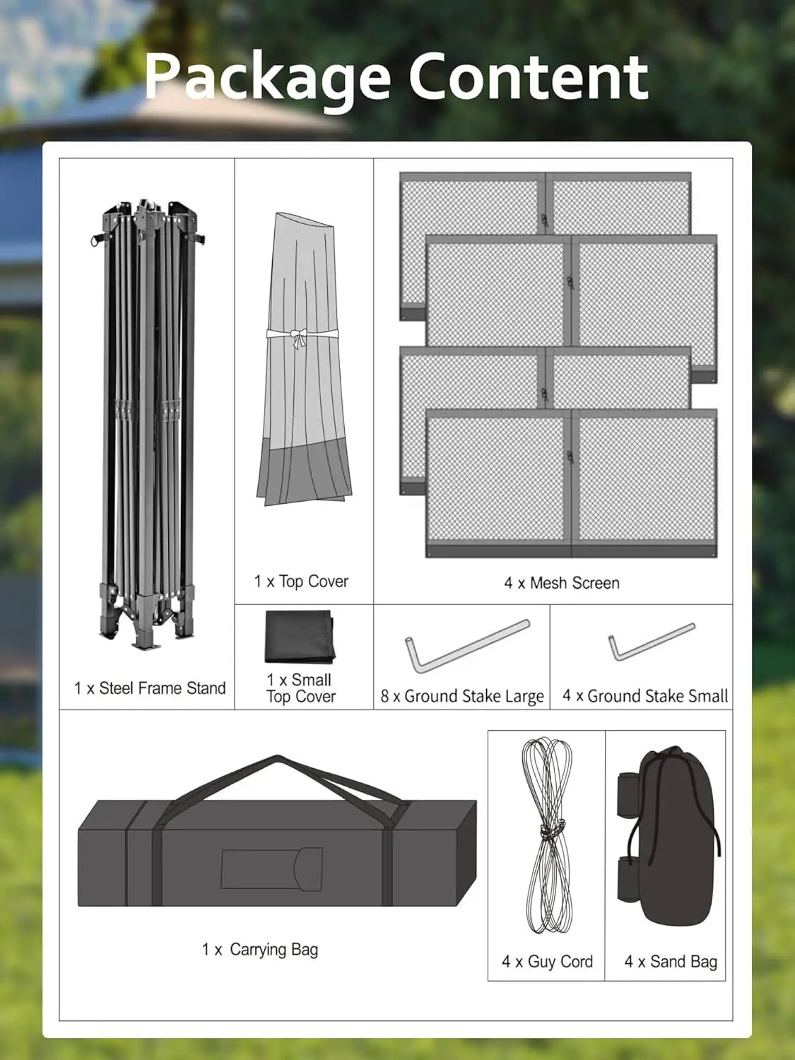 13x13FT Pop Up Gazebo, Canopy Tent with Mosquito Netting, Outdoor Patio Gazebo, Backyard Tent for Party Wedding Outdoor Dining
