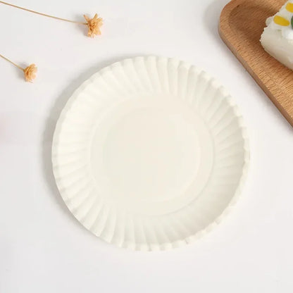 50/100Pcs 6inch Disposable Paper Plate Round Cake Dessert Snack Tray For Birthday Wedding Xmas BBQ Party Kids Painting Plates
