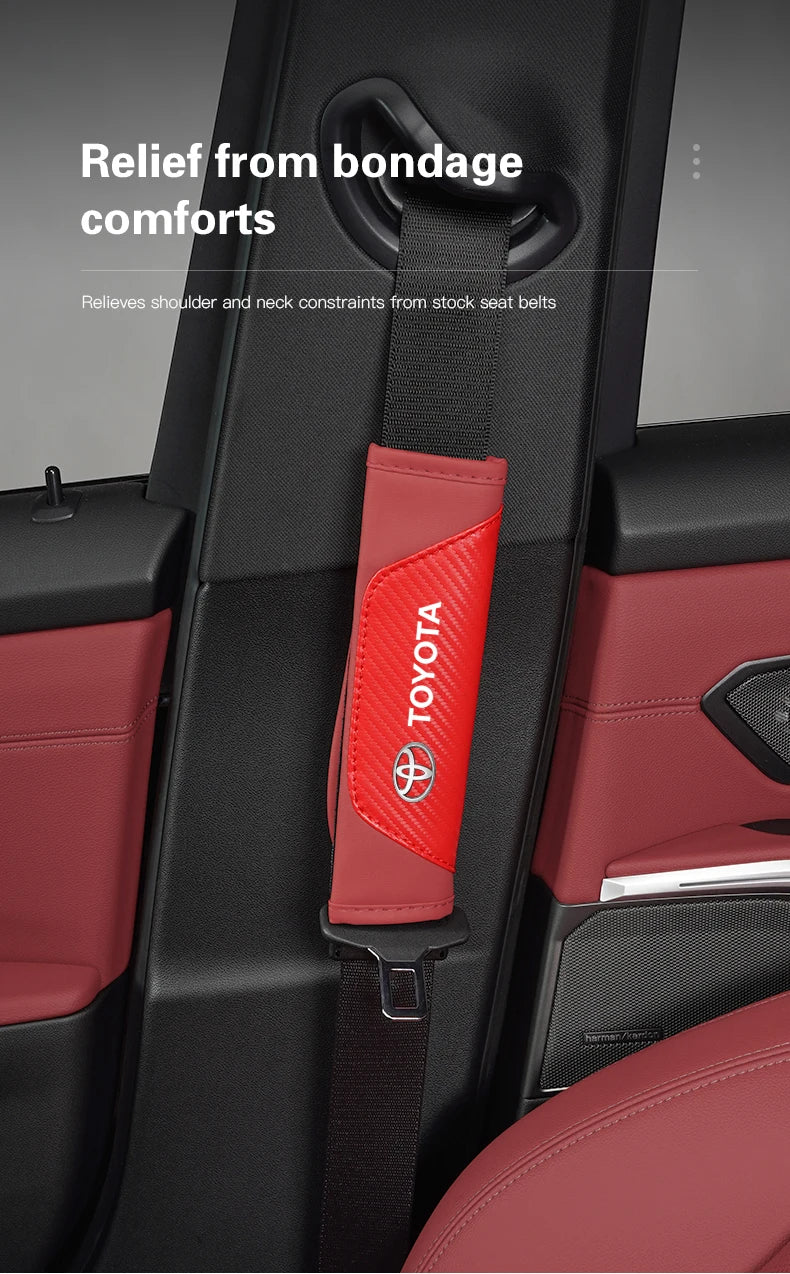 2Pcs Car Seat Belt Shoulder Protective Pad Auto Accessories For Toyota 86 Mirai Supra Prado Alphard Crown Vellfire Sequoia Venza