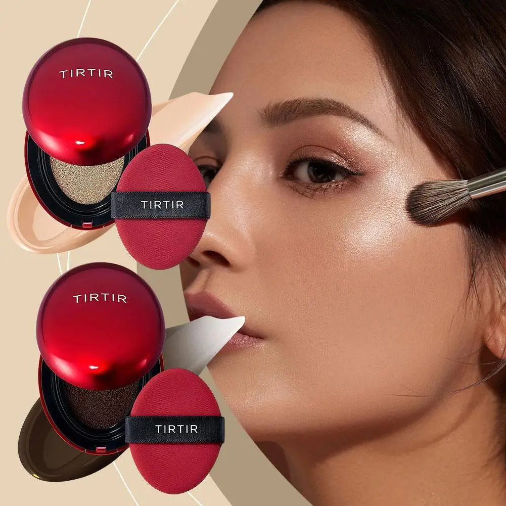 TIRTIR Red Foundation Waterproof Cushion Concealer Lightweight Buildable Coverage Lasting Setting Spray Cushion Makeup