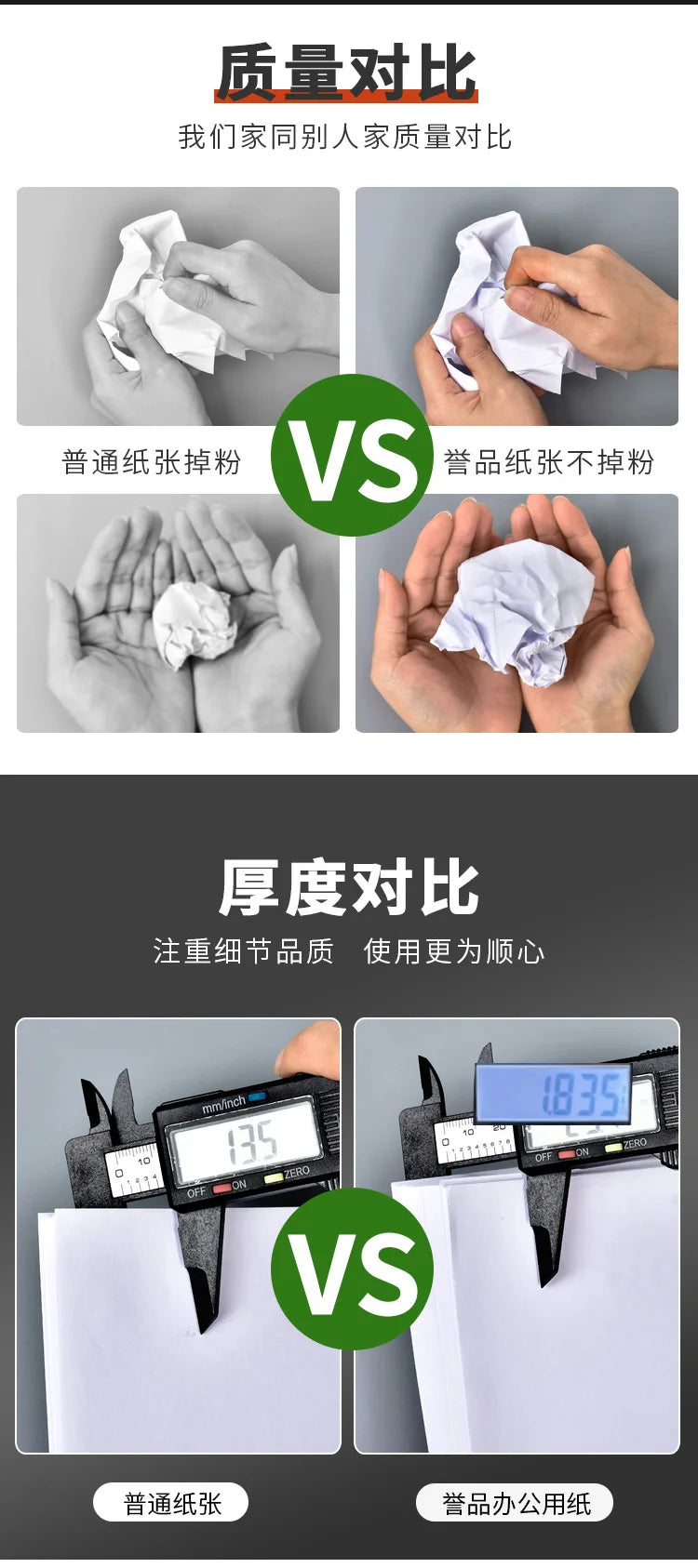 A4 Copy Paper 80gsm/70gsm - 2500 Sheets per Case, 5 Packs per Case, for Office & Student Use, Double-Sided Printing