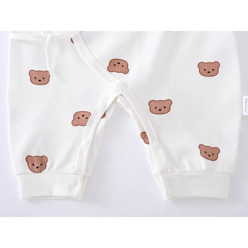 Spring and Autumn Cute Baby Boy Girl Clothes  Baby Romper Long Sleeve Bear Cartoon Pattern Bodysuit