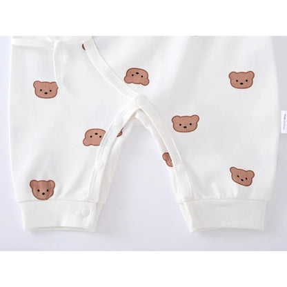 Spring and Autumn Cute Baby Boy Girl Clothes  Baby Romper Long Sleeve Bear Cartoon Pattern Bodysuit