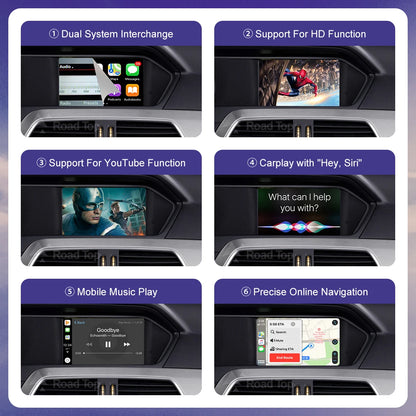 Road Top Wireless CarPlay for Mercedes Benz C Class W204 NTG4.5/4.7 2011-2014 Android Auto Mirror Link AirPlay Car Play