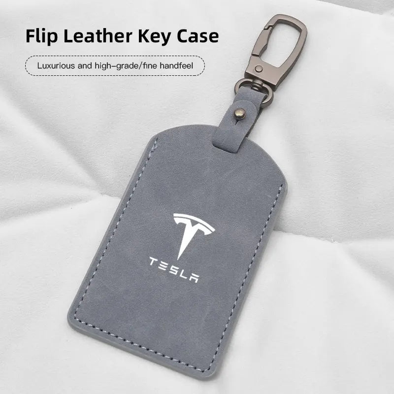 Suede Tesla Car Key Card Cover Keychain Car Key Accessories For Tesla Model 3 Y S X Cybertruck Juguete Roadster Coil Bonina