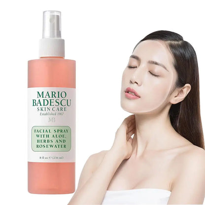 236ml Mario Badescu Facial Mist Hydrating Moisturizing Aloe Herbs Rosewater Brightening Refresh Dry Skin Relief Toner Skincare