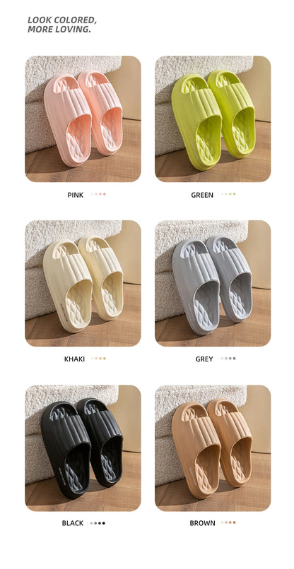 Stylish Men's Slippers Thick Sole Pressure Distribution Soft Bouncy Comfort Beach Sandals Anti Slip Lightweight Shoes Men Women