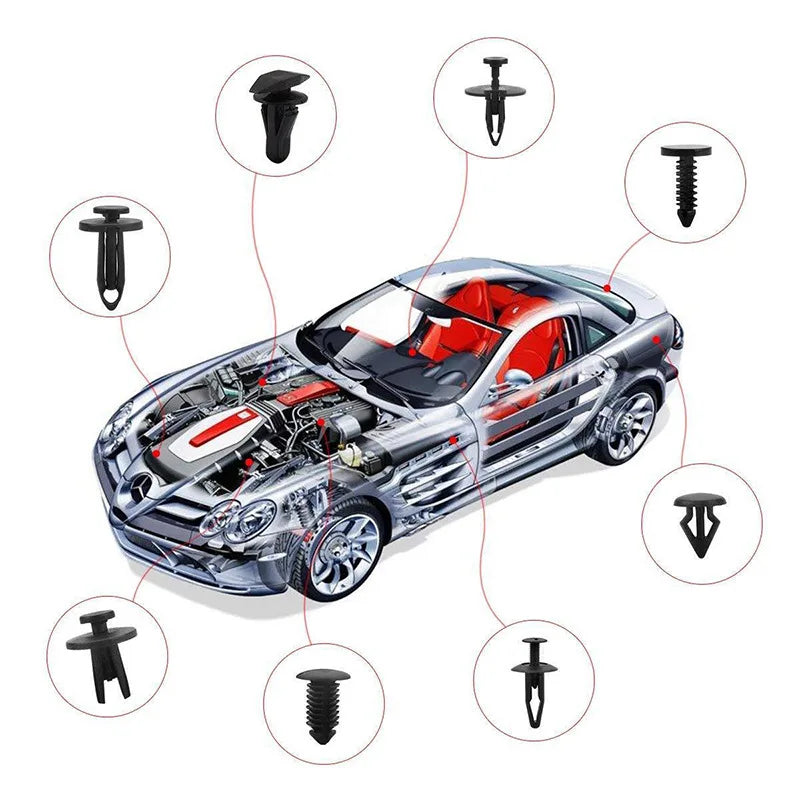 100Pcs-800pcs Car Fastener Clip Kit Fender Rivet Clips Auto Body Push Retainer Pin Rivet Bumper Door Trim Panel Retainer Repair