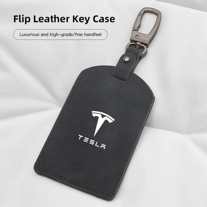 Suede Tesla Car Key Card Cover Keychain Car Key Accessories For Tesla Model 3 Y S X Cybertruck Juguete Roadster Coil Bonina