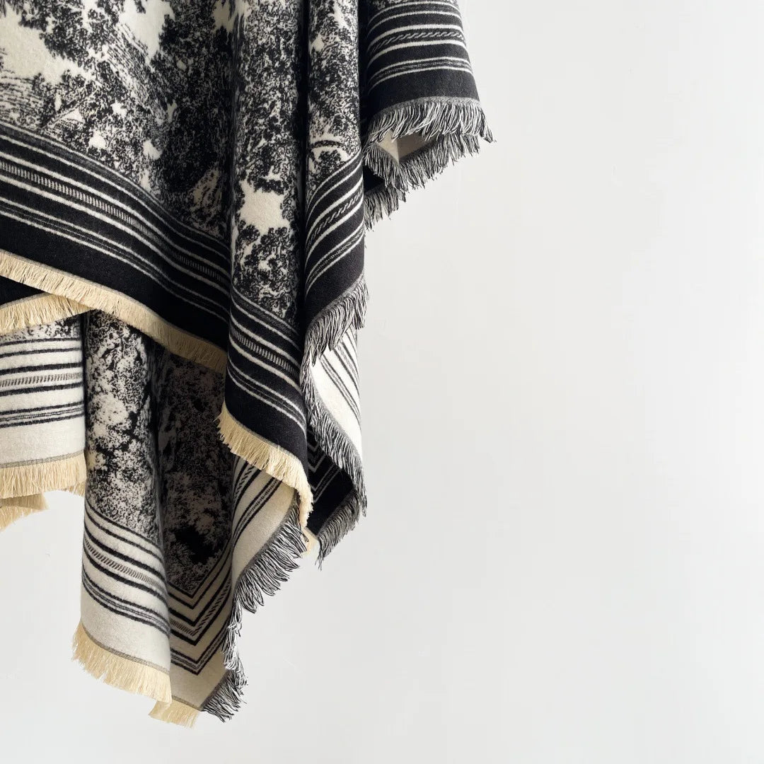 Warm Faux Cashmere Double-Sided Women's Scarf Spring Autumn Winter Air Conditioned Room Decorated Aslan Cape Fashionable Commute