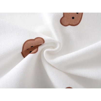 Spring and Autumn Cute Baby Boy Girl Clothes  Baby Romper Long Sleeve Bear Cartoon Pattern Bodysuit
