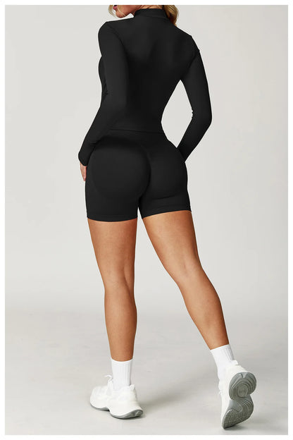 Seamless Yoga Set Gym Clothes 2PCS Women Sportswear Yoga Suits Tracksuits Fitness Long Sleeved Jacket Sports Bra Gym Leggings