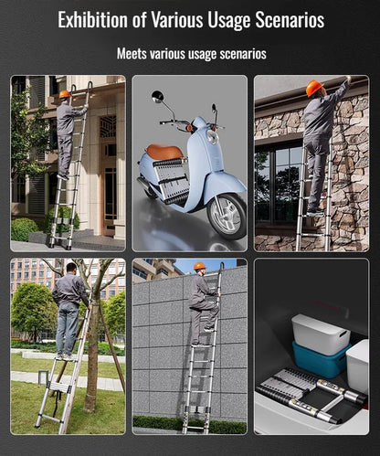 Retractable Portable Folding Ladder Household Simple Thickened Telescopic Vertical Ladder Engineering Loft Hidden Lift Ladder