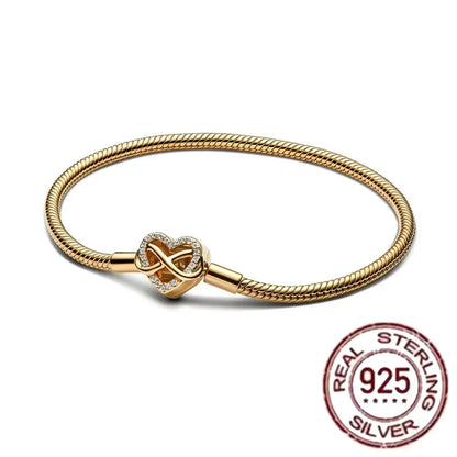 The best-selling S925 sterling silver heart-shaped crown snake bone chain is perfect for the original DlY bracelet! A perfect je