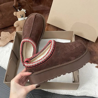 Women's Thi Bot Slip-On Slippers Fce Lined Easy Wear Lazy oes Anti-Slip Comfortable Footwear Faionable Winter Sli...