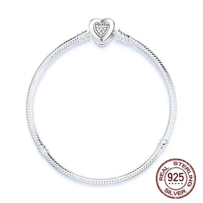 The best-selling S925 sterling silver heart-shaped crown snake bone chain is perfect for the original DlY bracelet! A perfect je