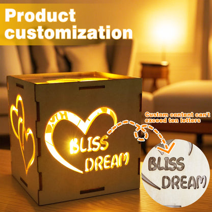 Romantic Ambient Light, Love - Heart Shaped Hollow - Out Wooden Night Light, Warm Decor, Romantic "Heart" Choice