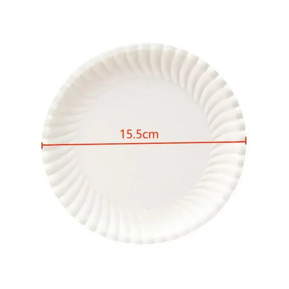 50/100Pcs 6inch Disposable Paper Plate Round Cake Dessert Snack Tray For Birthday Wedding Xmas BBQ Party Kids Painting Plates