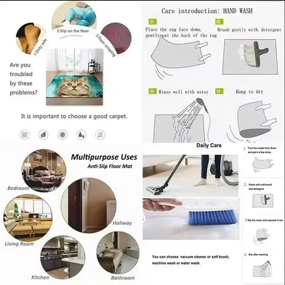 2D Flat Optical Illusion Non-slip Doormat Easy To Clean Perfect for Front Door Entryway Bedroom Laundry Room Area Door Mat Home