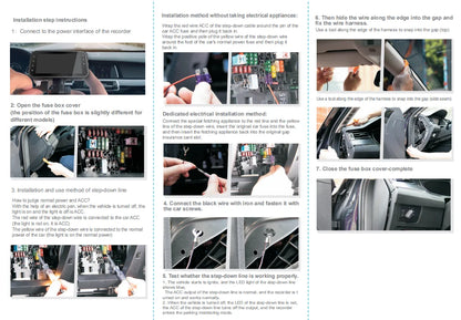 Dash Cam 4 Channel Driving Camera 1080P Front Left Right Rear Night Vision Loop Recording 24H Parking Monitor Auto parts