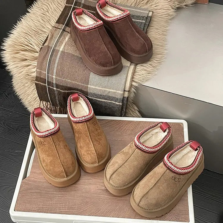 Women's Thi Bot Slip-On Slippers Fce Lined Easy Wear Lazy oes Anti-Slip Comfortable Footwear Faionable Winter Sli...