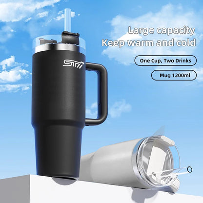 1200ML Insulated Tumbler with Handle Straw Travel Cup Coffee Cup For Subaru STI WRX 2006 XV Forester Impreza Crosstrek Legacy
