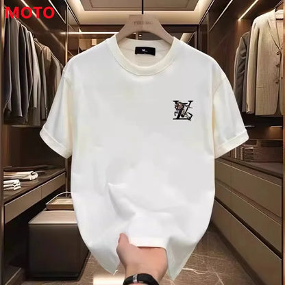 Men T Shirt for Women 2025 New Sports Style Summer High-end Feeling Cool and Loose Pure Cotton Heavyweight Clothes Tops Moto