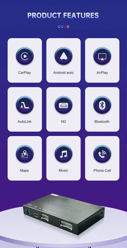 Road Top Wireless CarPlay for Mercedes Benz C Class W204 NTG4.5/4.7 2011-2014 Android Auto Mirror Link AirPlay Car Play