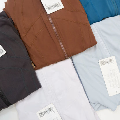 Yoga clothing, slim-fitting women's sports spring jacket, breathable quick-dry sports pure color jacket, female tight-fitting