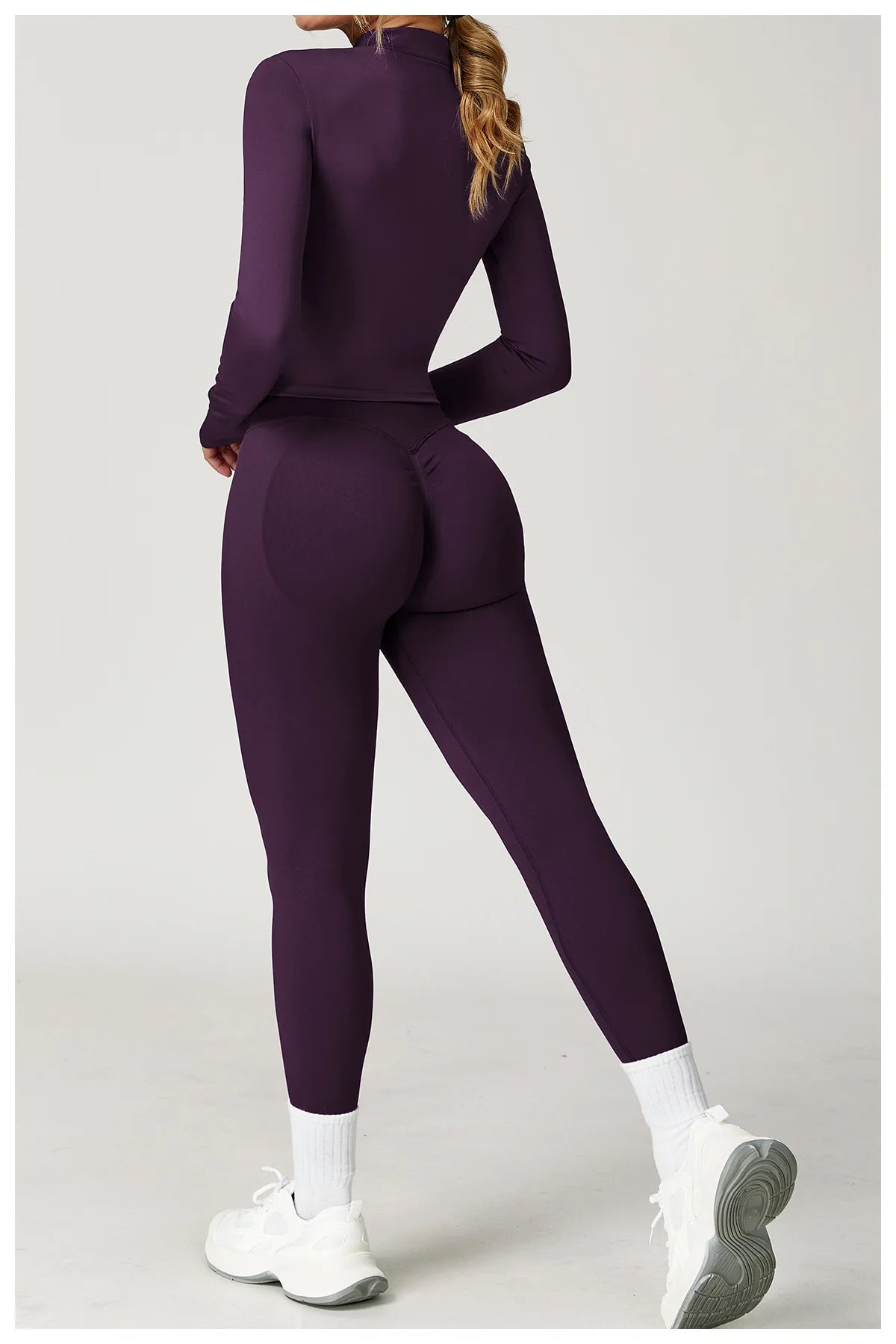 Seamless Yoga Set Gym Clothes 2PCS Women Sportswear Yoga Suits Tracksuits Fitness Long Sleeved Jacket Sports Bra Gym Leggings