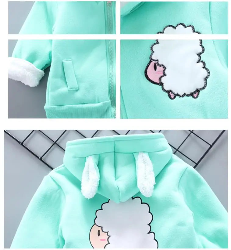 2025 Newborn Clothes Roupa Infantil New Clothing Set Winter Warm Suit Lovely Bear Cotton Velvet Boy's Toddler 0-4 Yea