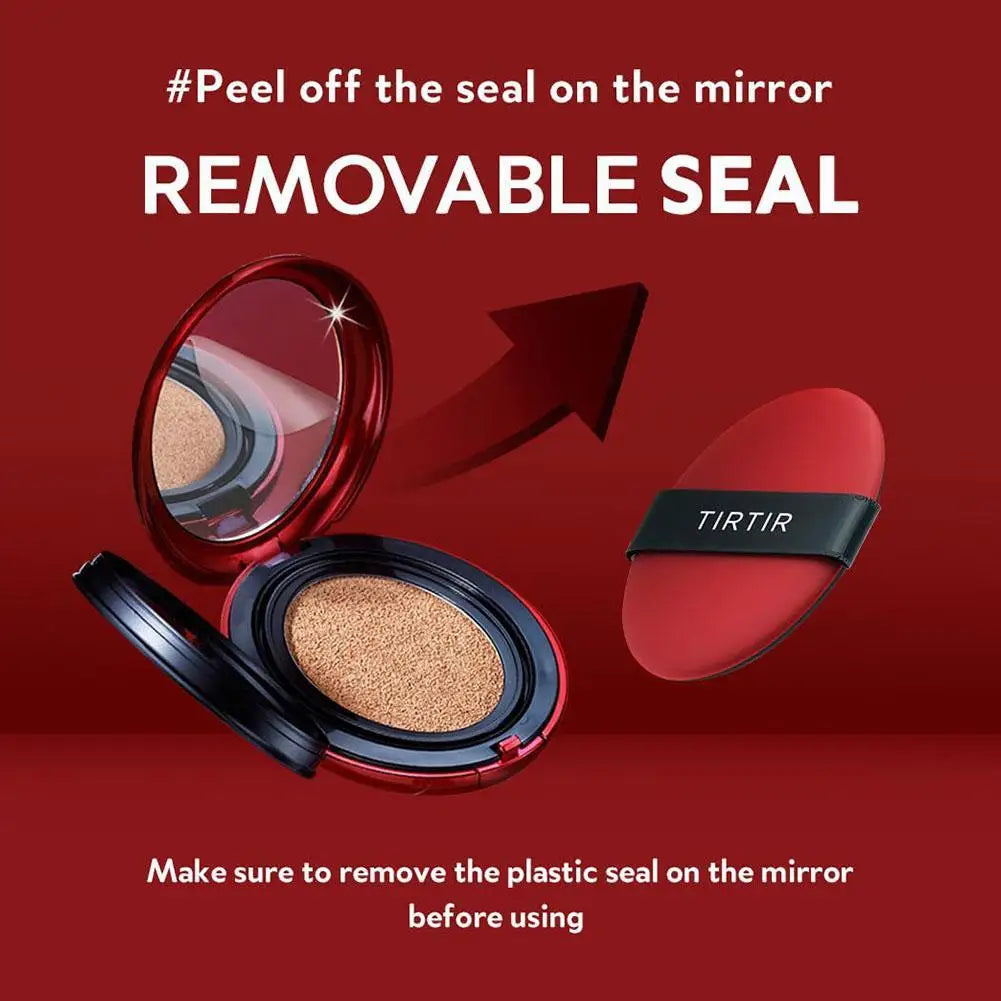 TIRTIR Red Foundation Waterproof Cushion Concealer Lightweight Buildable Coverage Lasting Setting Spray Cushion Makeup