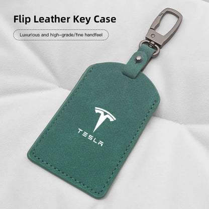 Suede Tesla Car Key Card Cover Keychain Car Key Accessories For Tesla Model 3 Y S X Cybertruck Juguete Roadster Coil Bonina