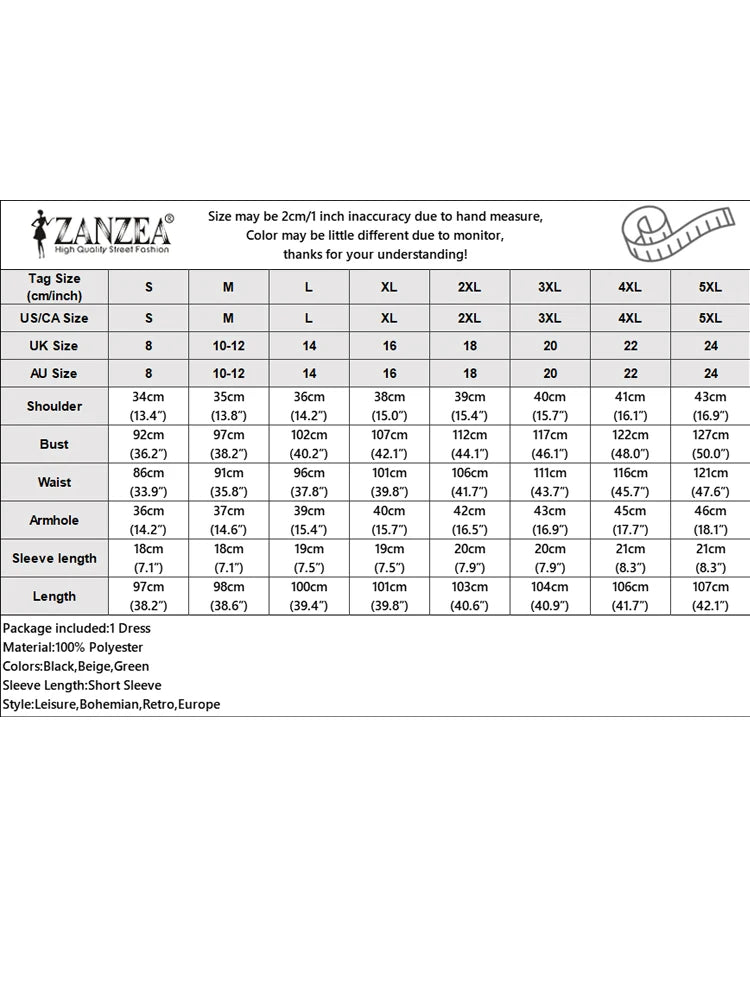 ZANZEA Summer Short Sleeve Dress Women Knee-length O Neck Casual 2024 OL Work Printing Party Vestidos Holiday Elegant Sundress