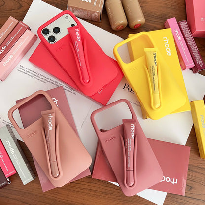 With Lip Gloss Phone Case for iPhone 17  Pro Max Plus Lipstick Silicone Lemontini Gray Ribbon Box Cover