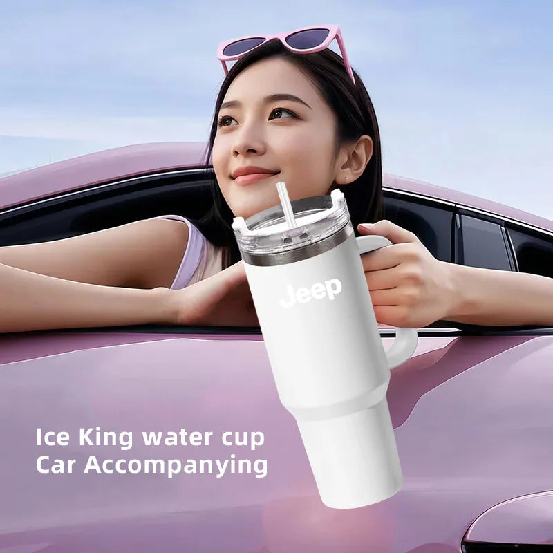 1200ML Car Mug Vacuum Cup 304 Stainless Steel Thermos For Jeep Grand Cherokee Wrangler JK Gladiator Compass Renegade Wagoneer