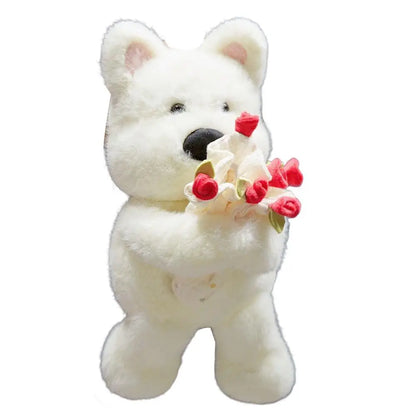 Romantic Teddy Bear Hugging Roses Bouquet New Style Rose Bear Plush Toy Plush Doll Valentine's Day Romantic Gift For Girls